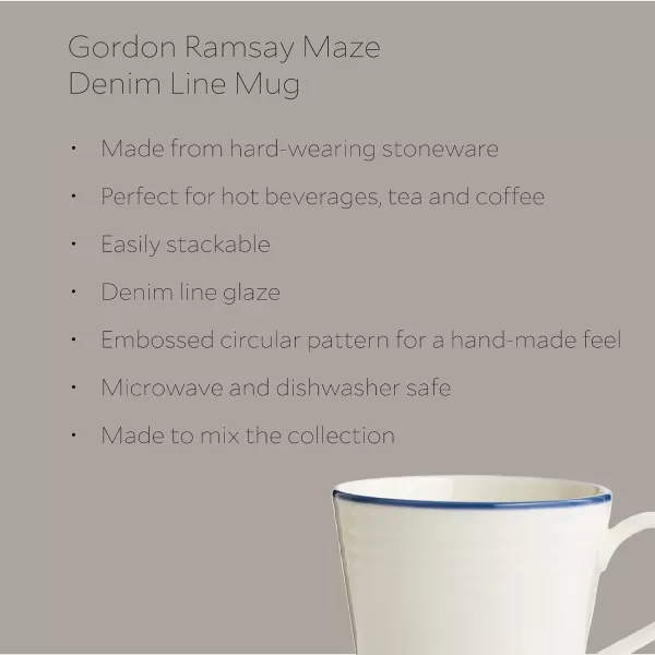 Royal Doulton Gordon Ramsay Maze Mug 13.5floz Denim Line, Set of 4
