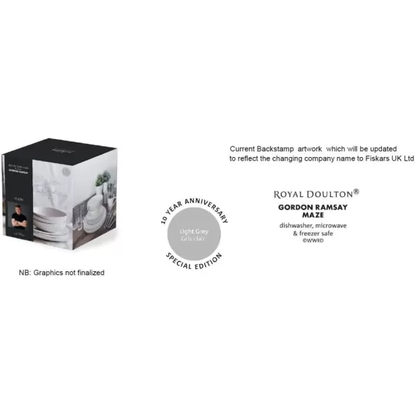 Royal Doulton Gordon Ramsay Maze Ramekin Set of 4 Light Grey, Porcelain, 10cm