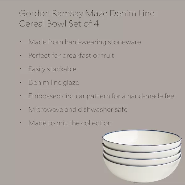 Royal Doulton exclusively for Gordon Ramsay Maze Denim Line Dinner Plates Set of 4