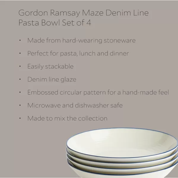 Royal Doulton exclusively for Gordon Ramsay Maze Denim Line Dinner Plates Set of 4