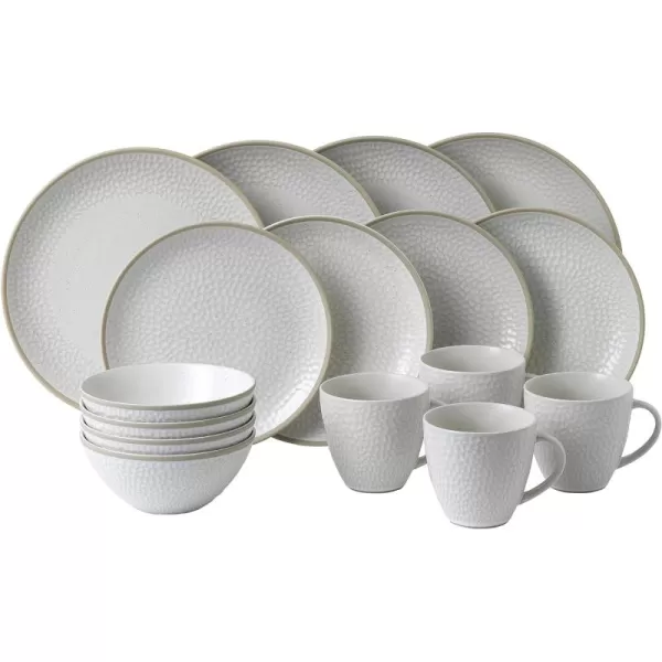 Gordon Ramsay Royal Doulton Exclusively Maze Grill White Hammer, Taupe, 16-Piece Set
