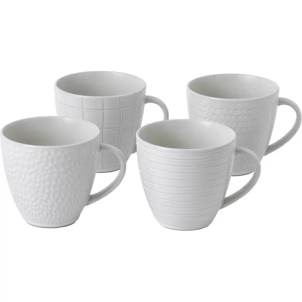 Gordon Ramsay Royal Doulton Exclusively Maze Grill White Set of 4 Mugs, 12.6 oz