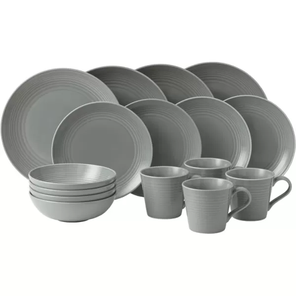 Royal Doulton Exclusively for Gordon Ramsay Maze Dark Grey 16-Piece Dinnerware Set