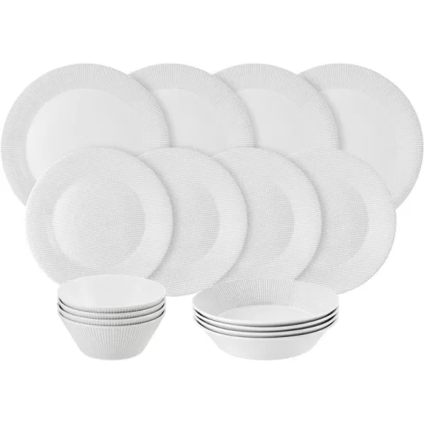 Royal Doulton Pacific Stone Dots 16-Piece Place Setting, Porcelain, Service for 4, Contemporary Casual