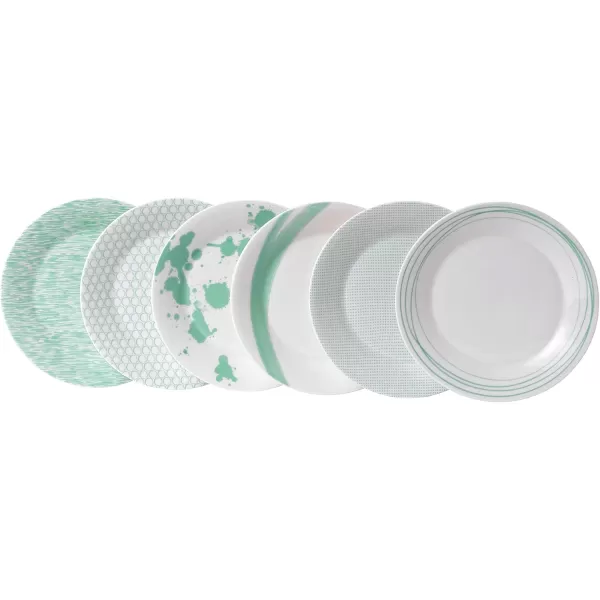 Royal Doulton Pacific Mixed Patterns Dinner Plates, 11.4", Blue/White, Set of 6