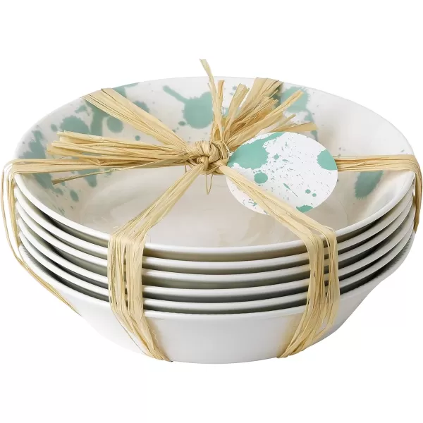 Royal Doulton Porcelain Pacific Mixed Patterns Set of 6 Pasta Bowls, 22cm, Blue