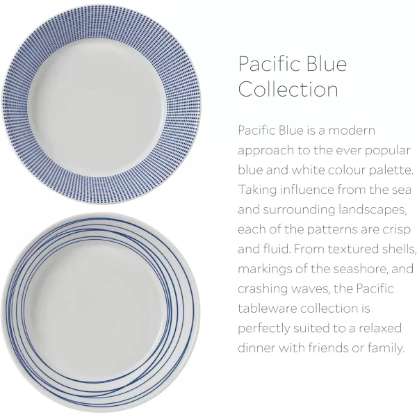 Royal Doulton Porcelain Pacific Mixed Patterns Set of 6 Pasta Bowls, 22cm, Blue