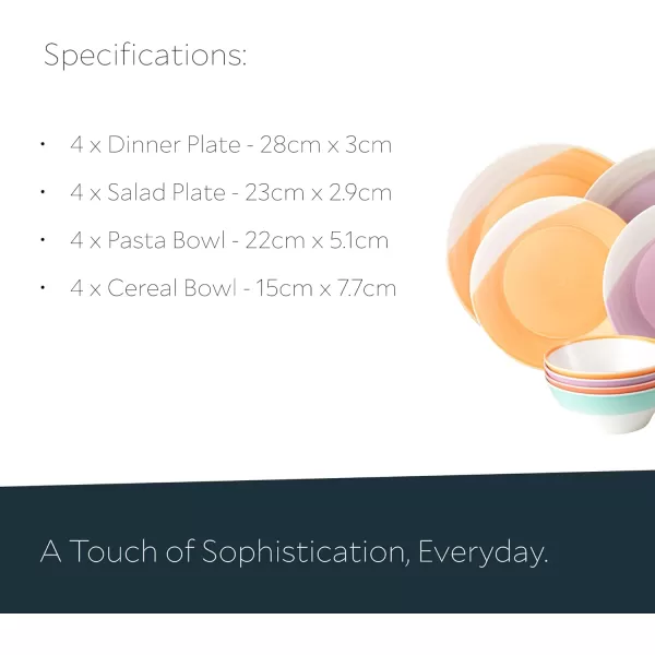 Royal Doulton 1815 Brights Dinnerware Set, Mixed, 16 Pc