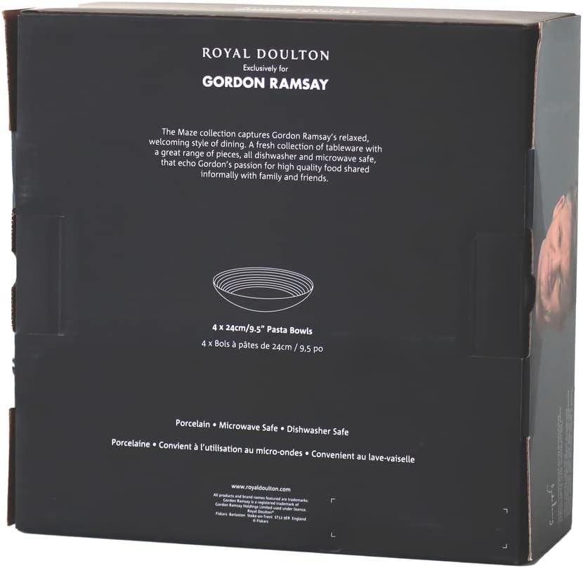 imageRoyal Doulton Exclusively for Gordon Ramsay Maze Dark Grey Pasta Bowl Set of 4 95quot