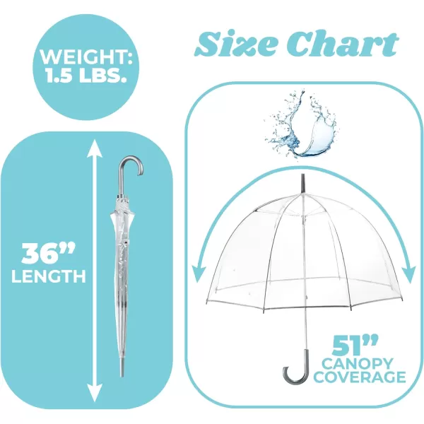 Totes Adults and Kids Clear Bubble Umbrella with Dome Canopy, Lightweight Design, Wind and Rain Protection Umbrella