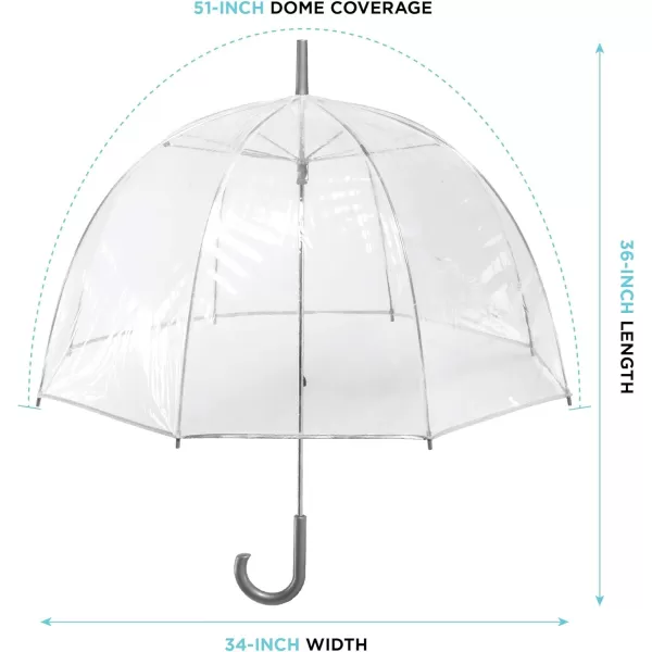 Totes Adults and Kids Clear Bubble Umbrella with Dome Canopy, Lightweight Design, Wind and Rain Protection Umbrella