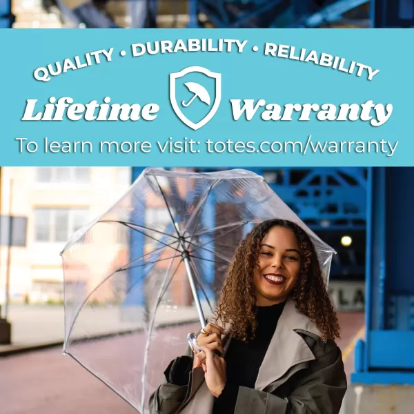 Totes Adults and Kids Clear Bubble Umbrella with Dome Canopy, Lightweight Design, Wind and Rain Protection Umbrella