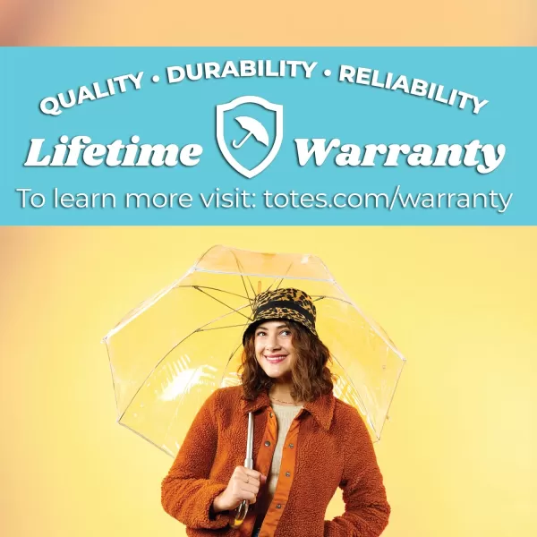 Totes Adults and Kids Clear Bubble Umbrella with Dome Canopy, Lightweight Design, Wind and Rain Protection Umbrella