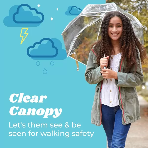 Totes Adults and Kids Clear Bubble Umbrella with Dome Canopy, Lightweight Design, Wind and Rain Protection Umbrella