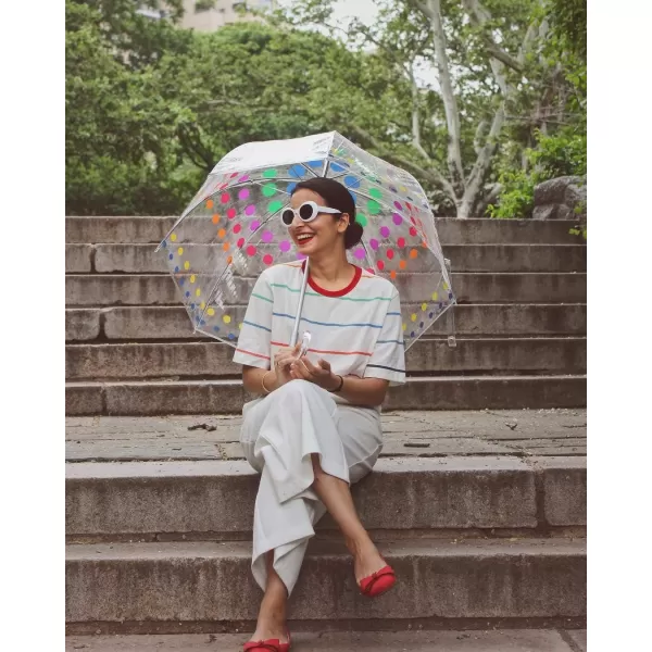 Totes Adults and Kids Clear Bubble Umbrella with Dome Canopy, Lightweight Design, Wind and Rain Protection Umbrella
