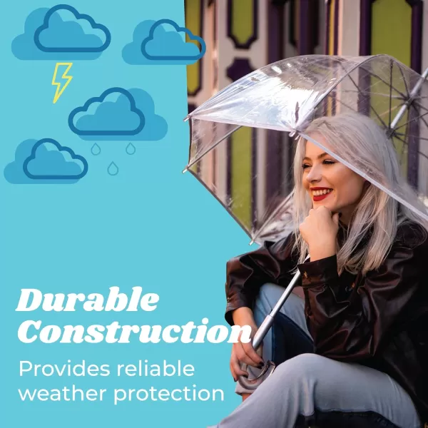 Totes Adults and Kids Clear Bubble Umbrella with Dome Canopy, Lightweight Design, Wind and Rain Protection Umbrella