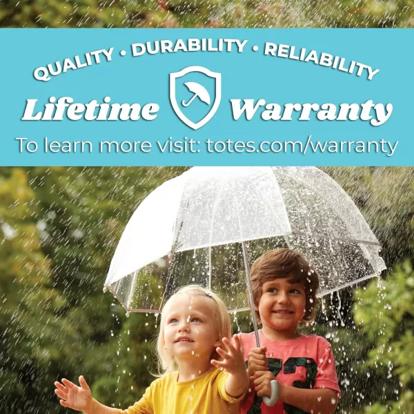 Totes Adults and Kids Clear Bubble Umbrella with Dome Canopy, Lightweight Design, Wind and Rain Protection Umbrella