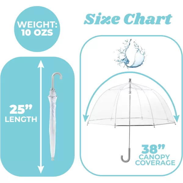Totes Adults and Kids Clear Bubble Umbrella with Dome Canopy, Lightweight Design, Wind and Rain Protection Umbrella