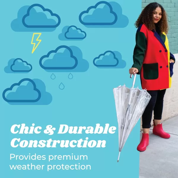 Totes Adults and Kids Clear Bubble Umbrella with Dome Canopy, Lightweight Design, Wind and Rain Protection Umbrella