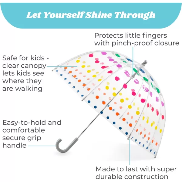 Totes Adults and Kids Clear Bubble Umbrella with Dome Canopy, Lightweight Design, Wind and Rain Protection Umbrella