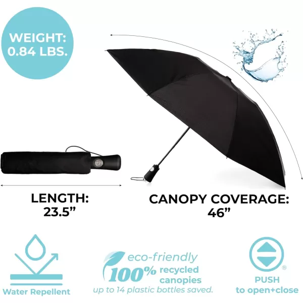 Totes Reverse Close Folding Inbrella with Auto Open Close and Compact, Windproof Design