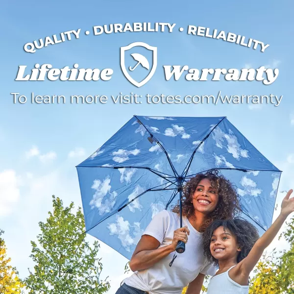 Totes Reverse Close Folding Inbrella with Auto Open Close and Compact, Windproof Design