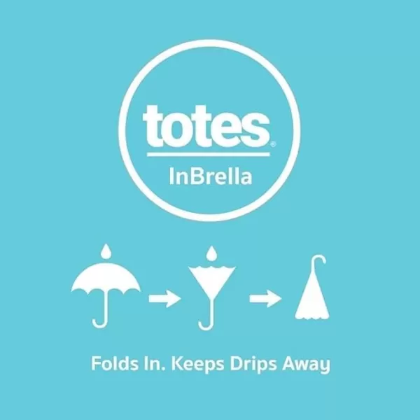 Totes Reverse Close Folding Inbrella with Auto Open Close and Compact, Windproof Design