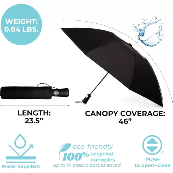 Totes Reverse Close Folding Inbrella with Auto Open Close and Compact, Windproof Design