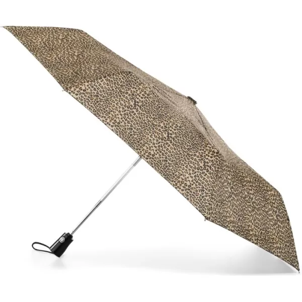 totes Automatic Open Close Water-Resistant Travel Folding Umbrella, Black