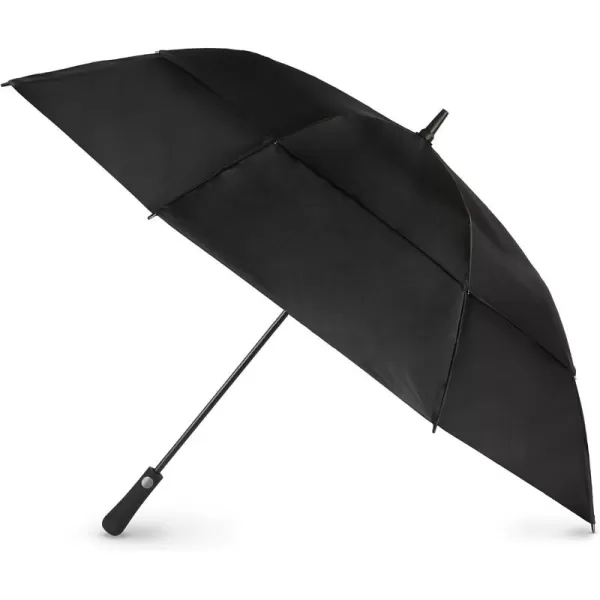 totes Automatic Open Extra Large Vented Canopy Golf Stick Umbrella, Black