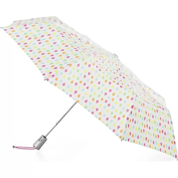 totes Automatic Open Water-Resistant Travel Foldable Umbrella, Black