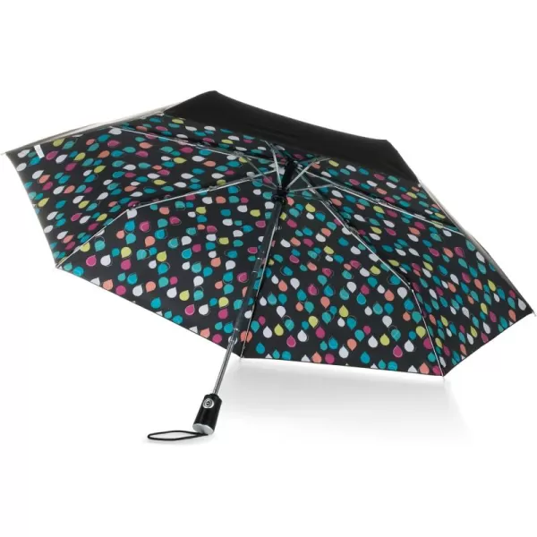 totes Canopy Print Auto Open Close Umbrella, Raindrops