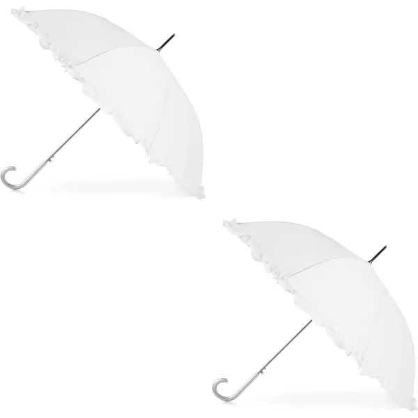 totes Women's Auto Open Ruffle Stick Umbrella 2 pack