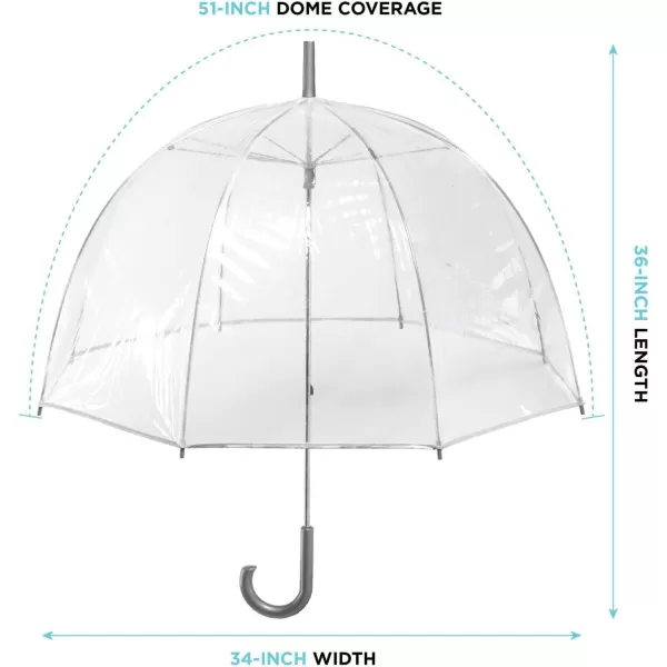 totes Adult and Kids Clear Bubble Umbrella with Dome Canopy, Lightweight Design, Wind and Rain Protection