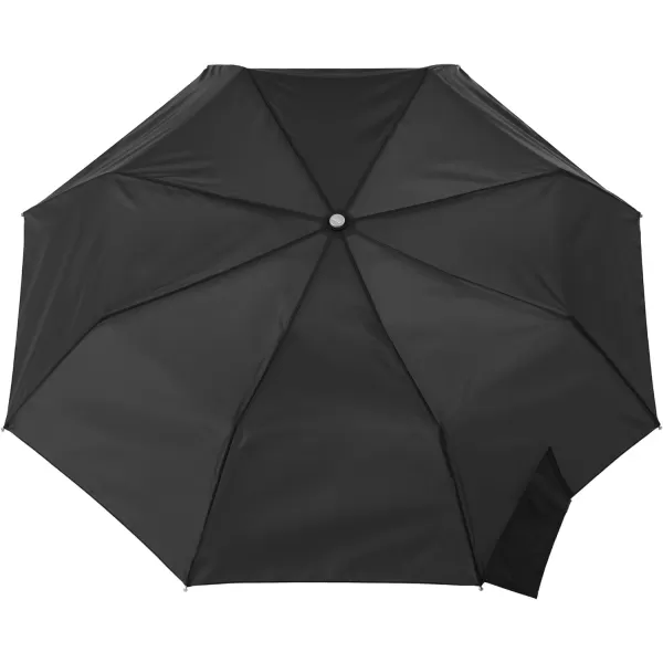 totes Automatic Open Water-Resistant Travel Foldable Umbrella, Black