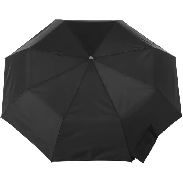 totes Automatic Open Wooden Handle Umbrella, Black