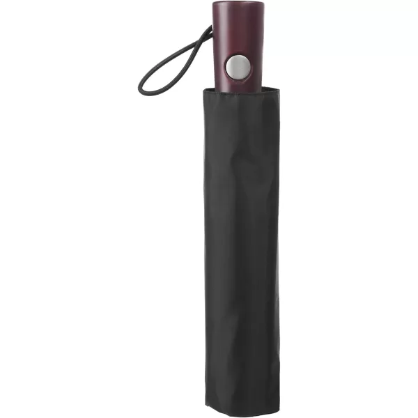 totes Automatic Open Wooden Handle Umbrella, Black