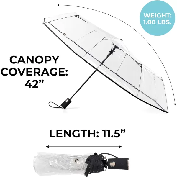 totes Clear Canopy Automatic Open Foldable Umbrella