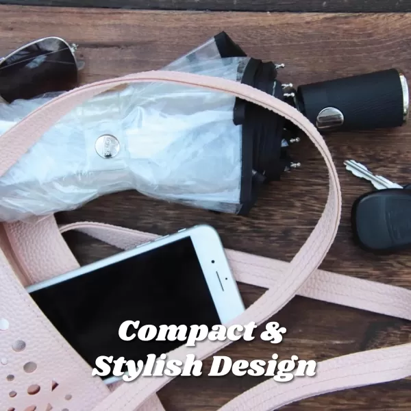 totes Clear Canopy Automatic Open Foldable Umbrella