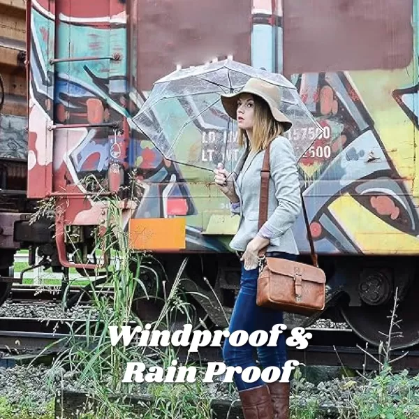 totes Clear Canopy Automatic Open Foldable Umbrella