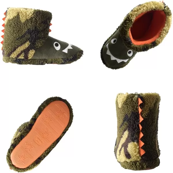 totes Girls Boys Kids Warm Soft Lightweight Washable Toddler Child Boot Slipper with Cute Animal design, Non-Slip Rubber Sole