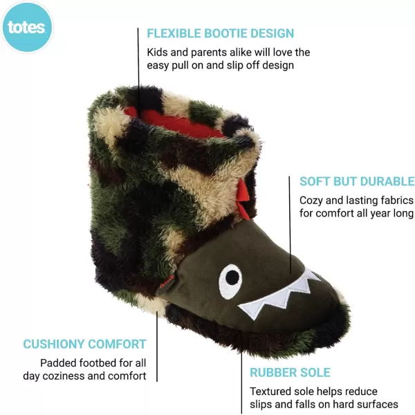 totes Girls Boys Kids Warm Soft Lightweight Washable Toddler Child Boot Slipper with Cute Animal design, Non-Slip Rubber Sole
