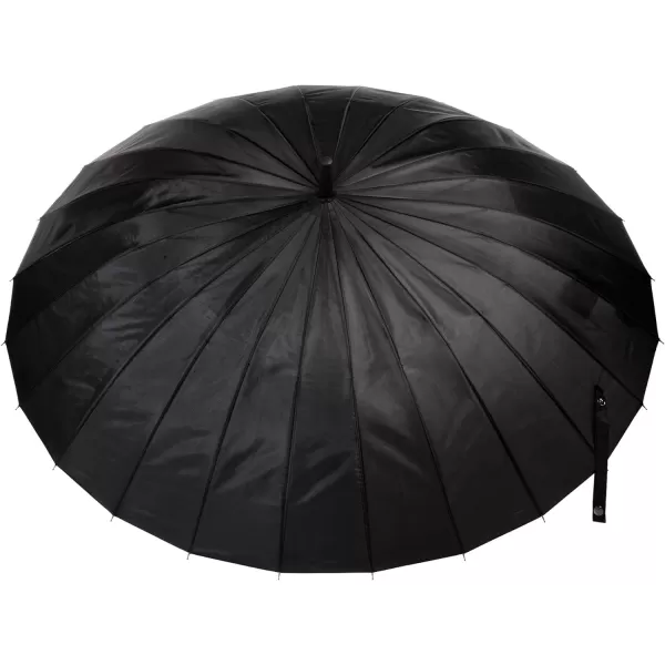 totes Large Eco Auto-Open 24 Rib Stick Umbrella with a Classic J Hook Curved Handle and water repellant