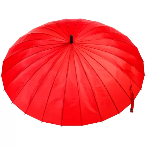 totes Large Eco Auto-Open 24 Rib Stick Umbrella with a Classic J Hook Curved Handle and water repellant
