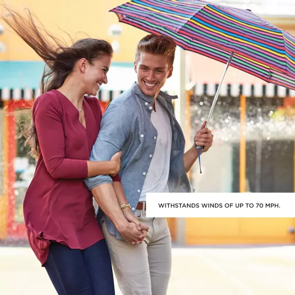totes Titan Manual Open Windproof &amp; Water-Resistant Compact Foldable Travel Umbrella