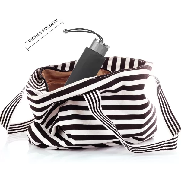 totes Titan Manual Open Windproof &amp; Water-Resistant Compact Foldable Travel Umbrella