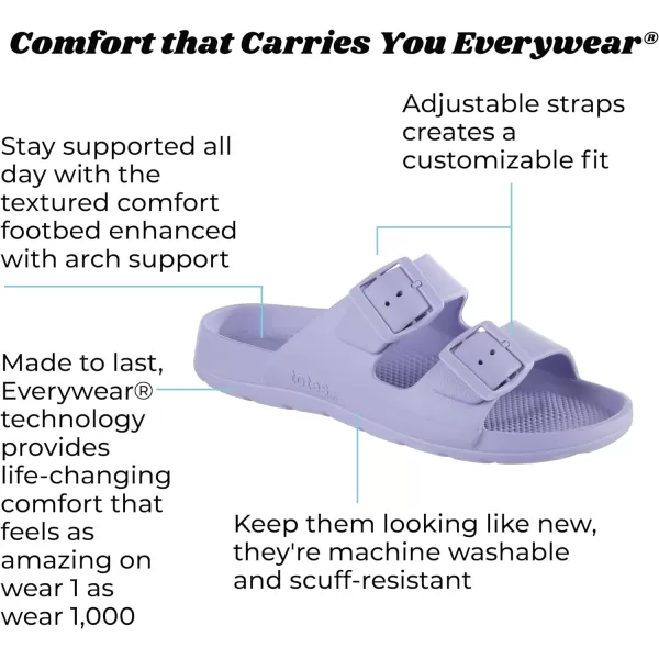 totes Women's Everywear Adjustable Double Buckle Slide Sandal
