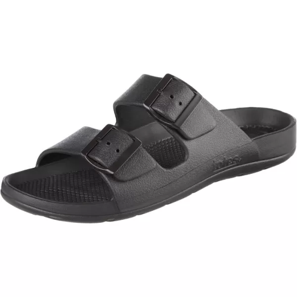 totes Men's Everywear Adjustable Double Buckle Slide Sandal