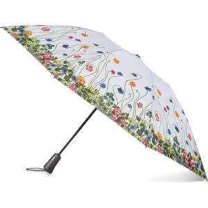 imagetotes Reverse Close Folding Inbrella with Auto Open Close and Compact Windproof Design BlackFlower Garden