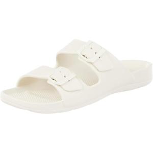 imagetotes Womens Everywear Lightweight Waterproof Adjustable Double Buckle Slide SandalBirch